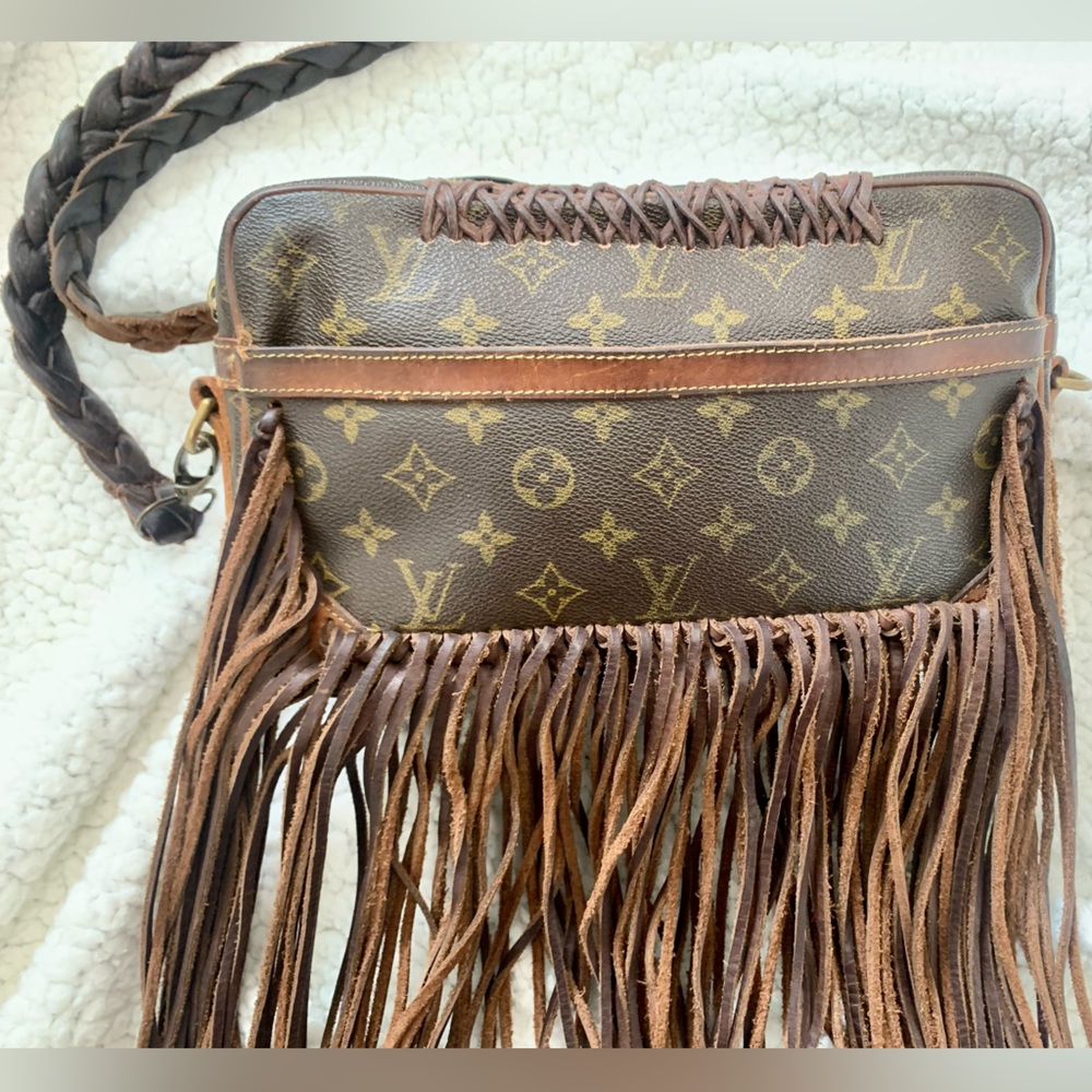 Vintage Boho Louis Vuitton purse with fringe